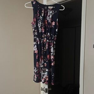 LOFT Navy Floral Mini Dress